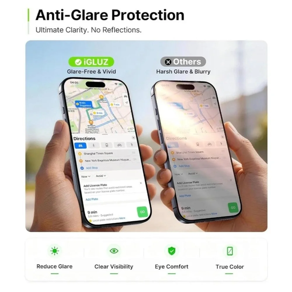 iGLUZ iPhone 15 Pro Max Privacy Screen Protector 4+2 Pack OneStep AllSet Kit